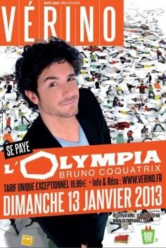 Après l'Olympia Vérino prend la route pour la province Lyon, Amiens, Aix et Menton !